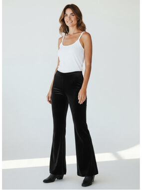 Black Label Ralph Lauren Black Velvet Flare Leg Pants 4 NWT